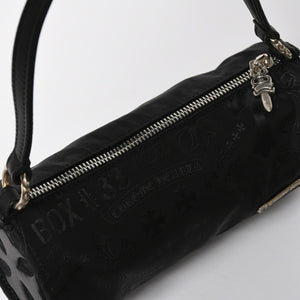 新品未使用 CHROME HEARTS クロムハーツ ナイロンポーチ Nylon Top Handle Bag 新作 総柄 マルチロゴ ナイロン バッグ レザーパッチ 中古 4a008914