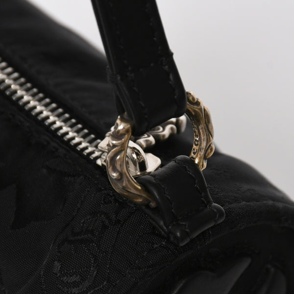 新品未使用 CHROME HEARTS クロムハーツ ナイロンポーチ Nylon Top Handle Bag 新作 総柄 マルチロゴ ナイロン バッグ レザーパッチ 中古 4a008914