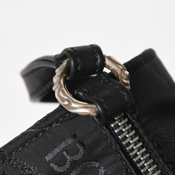 新品未使用 CHROME HEARTS クロムハーツ ナイロンポーチ Nylon Top Handle Bag 新作 総柄 マルチロゴ ナイロン バッグ レザーパッチ 中古 4a008914