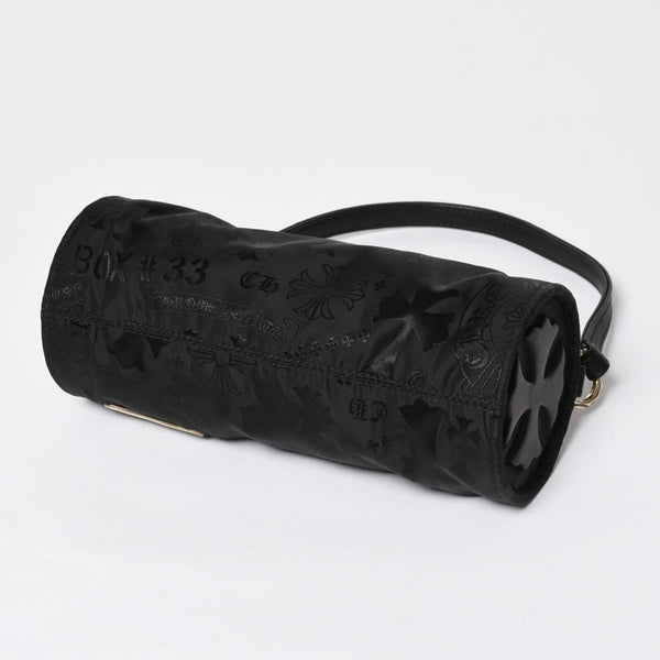 新品未使用 CHROME HEARTS クロムハーツ ナイロンポーチ Nylon Top Handle Bag 新作 総柄 マルチロゴ ナイロン バッグ レザーパッチ 中古 4a008914