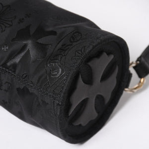 新品未使用 CHROME HEARTS クロムハーツ ナイロンポーチ Nylon Top Handle Bag 新作 総柄 マルチロゴ ナイロン バッグ レザーパッチ 中古 4a008914