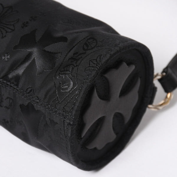 新品未使用 CHROME HEARTS クロムハーツ ナイロンポーチ Nylon Top Handle Bag 新作 総柄 マルチロゴ ナイロン バッグ レザーパッチ 中古 4a008914