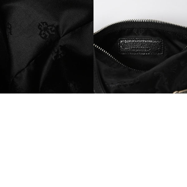 新品未使用 CHROME HEARTS クロムハーツ ナイロンポーチ Nylon Top Handle Bag 新作 総柄 マルチロゴ ナイロン バッグ レザーパッチ 中古 4a008914