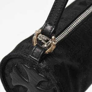新品未使用 CHROME HEARTS クロムハーツ ナイロンポーチ Nylon Top Handle Bag 新作 総柄 マルチロゴ ナイロン バッグ レザーパッチ 中古 4a008913