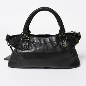極美品 BALENCIAGA バレンシアガ ザ ファースト 2WAY ハンドバッグ ショルダーバッグ ブラック ブロンズ金具 103208 中古 4a008385