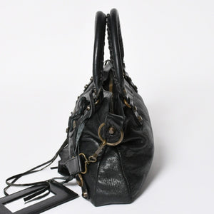 極美品 BALENCIAGA バレンシアガ ザ ファースト 2WAY ハンドバッグ ショルダーバッグ ブラック ブロンズ金具 103208 中古 4a008385
