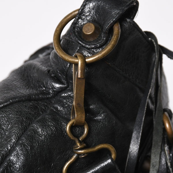 極美品 BALENCIAGA バレンシアガ ザ ファースト 2WAY ハンドバッグ ショルダーバッグ ブラック ブロンズ金具 103208 中古 4a008385