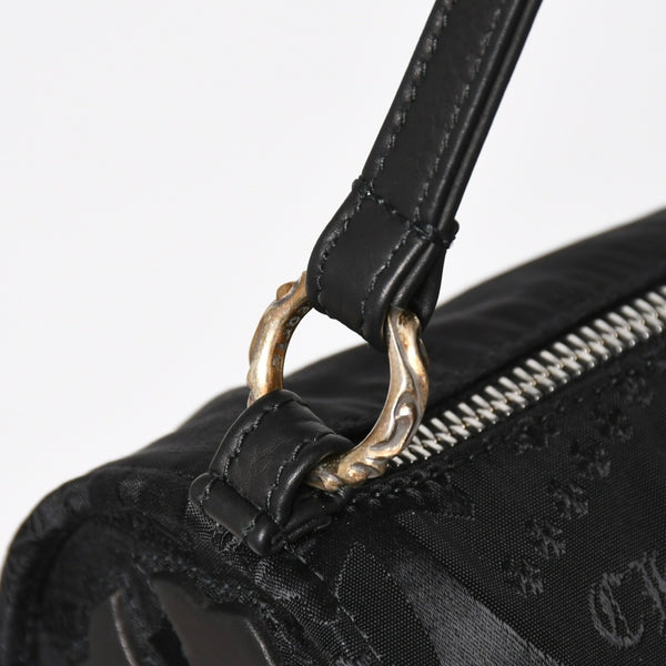 新品未使用 CHROME HEARTS クロムハーツ ナイロンポーチ Nylon Top Handle Bag 新作 総柄 マルチロゴ ナイロン バッグ レザーパッチ 中古 4a008913