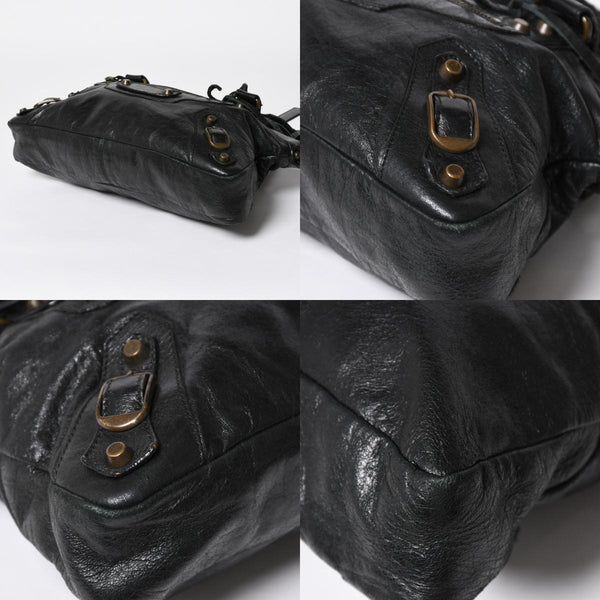 極美品 BALENCIAGA バレンシアガ ザ ファースト 2WAY ハンドバッグ ショルダーバッグ ブラック ブロンズ金具 103208 中古 4a008385