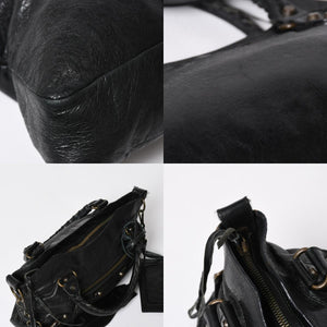 極美品 BALENCIAGA バレンシアガ ザ ファースト 2WAY ハンドバッグ ショルダーバッグ ブラック ブロンズ金具 103208 中古 4a008385