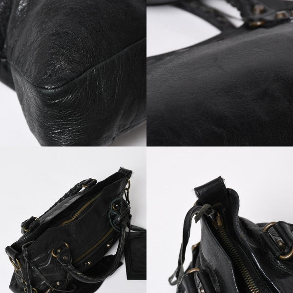 極美品 BALENCIAGA バレンシアガ ザ ファースト 2WAY ハンドバッグ ショルダーバッグ ブラック ブロンズ金具 103208 中古 4a008385