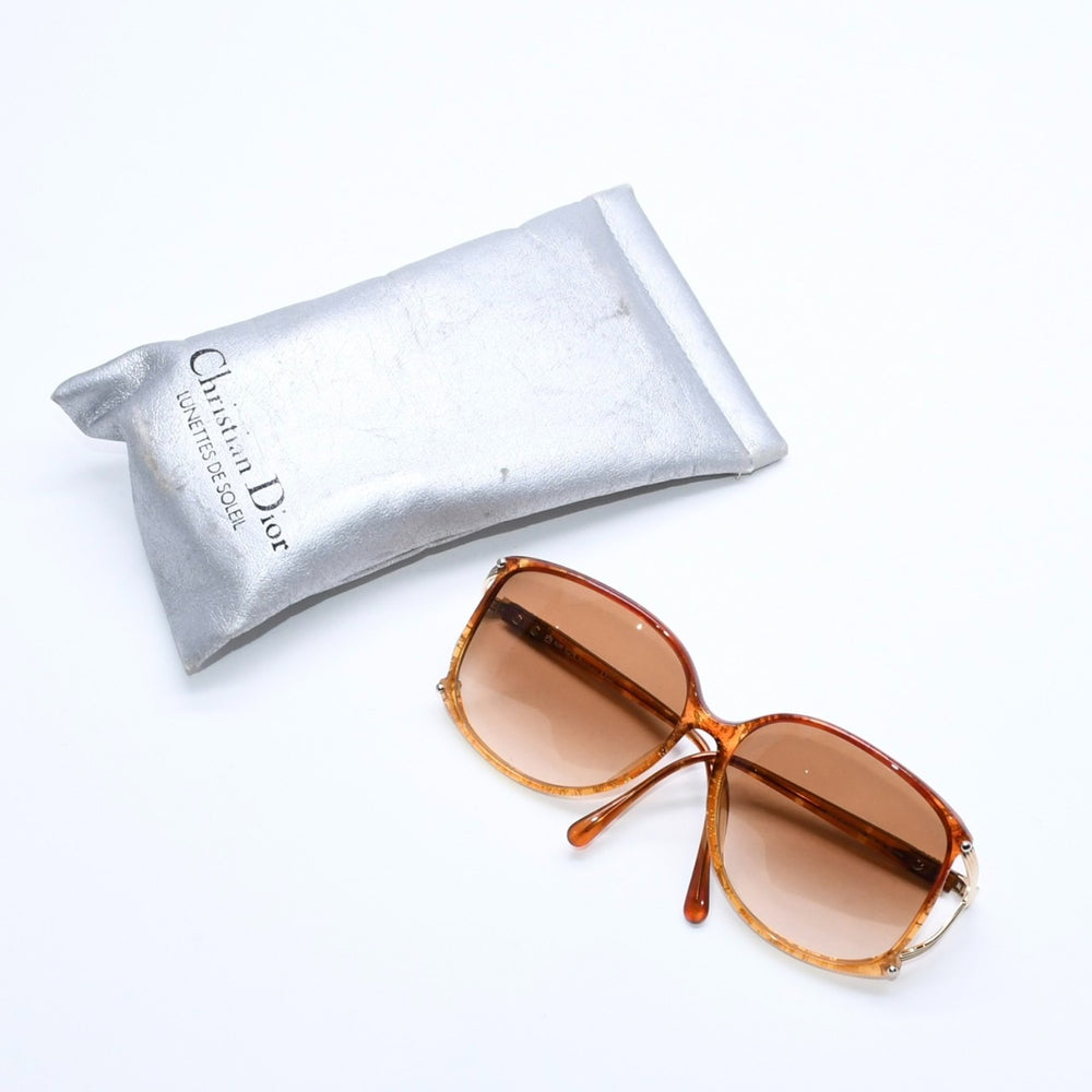極美品 Christian Dior クリスチャンディオール サングラス アイウェア 2496 サイズ60□14 115 ブラウン ゴールド 中古 4a008511