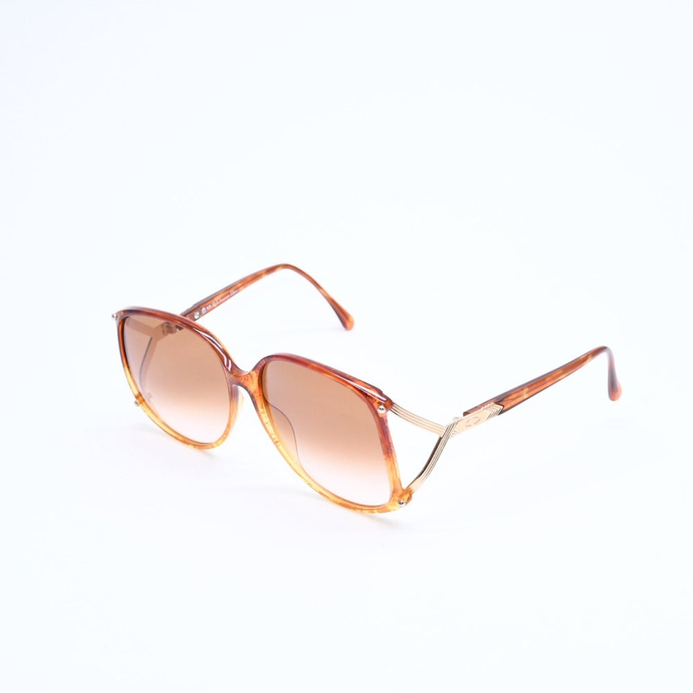 極美品 Christian Dior クリスチャンディオール サングラス アイウェア 2496 サイズ60□14 115 ブラウン ゴールド 中古 4a008511