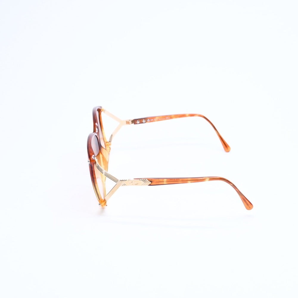 極美品 Christian Dior クリスチャンディオール サングラス アイウェア 2496 サイズ60□14 115 ブラウン ゴールド 中古 4a008511