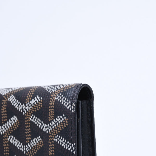 Very good condition GOYARD Saint Sulpice Herringbone Card Case STSULPPMLTY01CL01X Black PVC Leather Used 4a007176