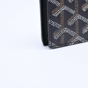 Very good condition GOYARD Saint Sulpice Herringbone Card Case STSULPPMLTY01CL01X Black PVC Leather Used 4a007176