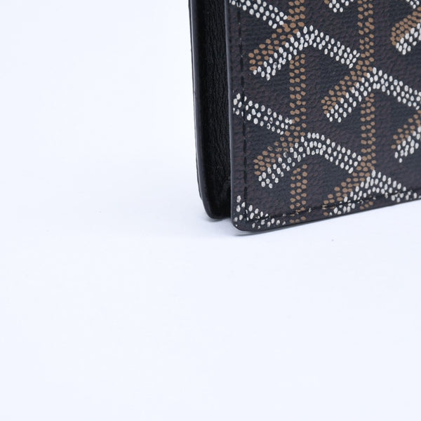 Very good condition GOYARD Saint Sulpice Herringbone Card Case STSULPPMLTY01CL01X Black PVC Leather Used 4a007176
