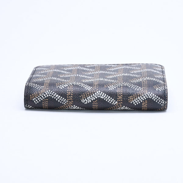 Very good condition GOYARD Saint Sulpice Herringbone Card Case STSULPPMLTY01CL01X Black PVC Leather Used 4a007176