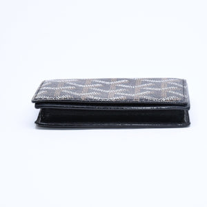 Very good condition GOYARD Saint Sulpice Herringbone Card Case STSULPPMLTY01CL01X Black PVC Leather Used 4a007176
