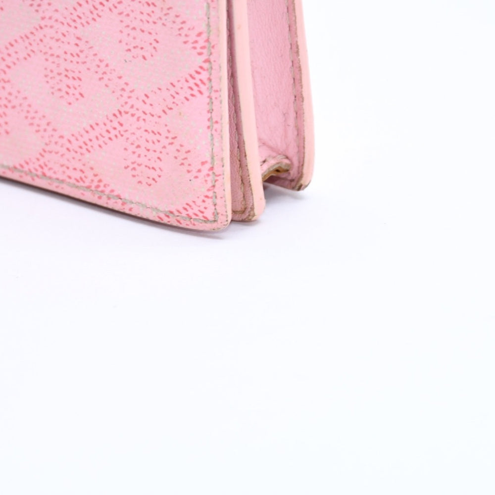 GOYARD ゴヤール カードホルダ― ヘリンボーン柄 フランス製 ゴヤールディンキャンバス ピンク 良品 中古 4a008867
