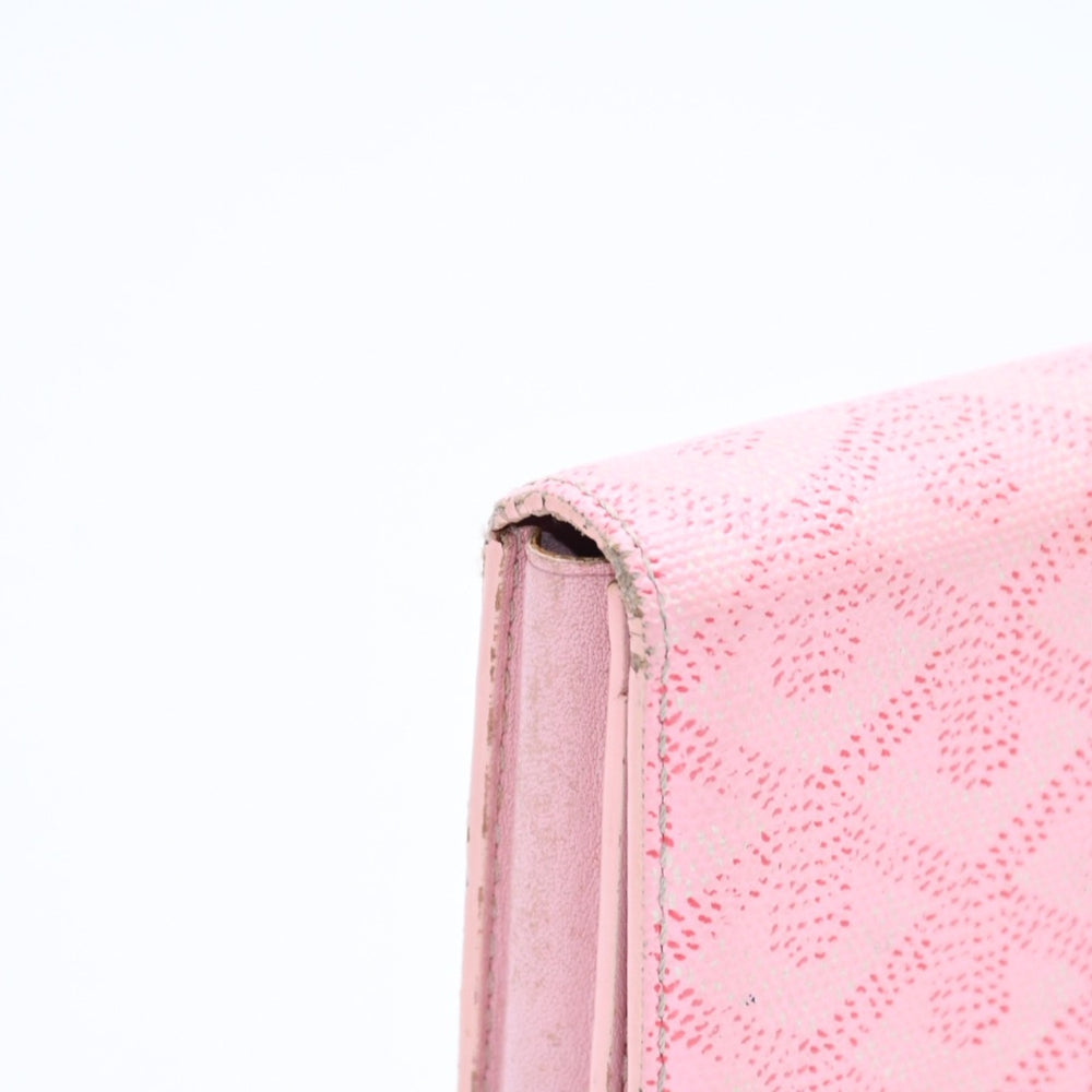 GOYARD Goyard Card Holder - Herringbone Pattern Made in France Goyardin Canvas Pink Good Condition Used 4a008867