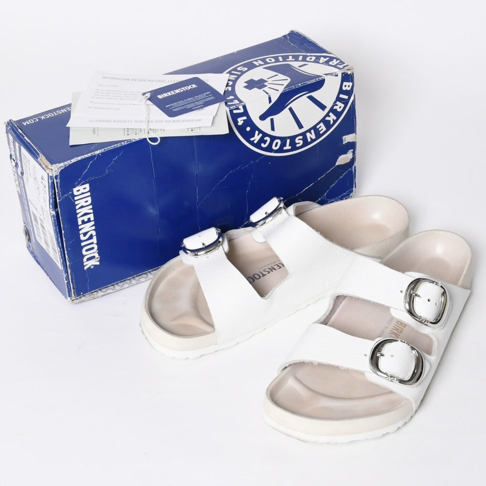 極美品 CHROMEHEARTS クロムハーツ BIRKENSTOCK ビルケンシュトック ARIZONA アリゾナ サンダル ホワイト サイズ42 中古 4a008600