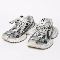 BALENCIAGA バレンシアガ スニーカー 靴 3XL ホワイト シルバー ブラック 734734 サイズ44 良品 中古 4a008967
