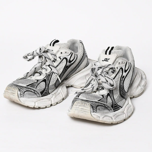 BALENCIAGA バレンシアガ スニーカー 靴 3XL ホワイト シルバー ブラック 734734 サイズ44 良品 中古 4a008967