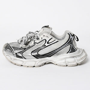 BALENCIAGA バレンシアガ スニーカー 靴 3XL ホワイト シルバー ブラック 734734 サイズ44 良品 中古 4a008967