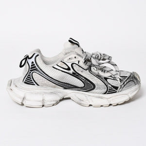 BALENCIAGA バレンシアガ スニーカー 靴 3XL ホワイト シルバー ブラック 734734 サイズ44 良品 中古 4a008967