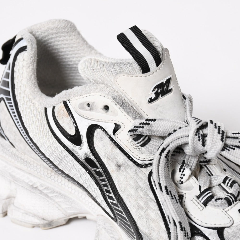 BALENCIAGA バレンシアガ スニーカー 靴 3XL ホワイト シルバー ブラック 734734 サイズ44 良品 中古 4a008967