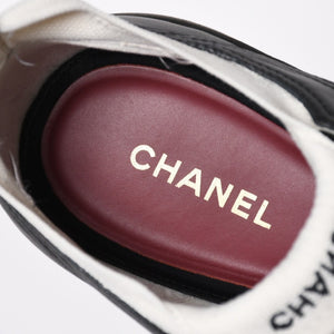 新品同様品 CHANEL シャネル スニーカー 靴 ココマーク ブラック ホワイト アイボリー W G47416 サイズ44 中古 4a008752
