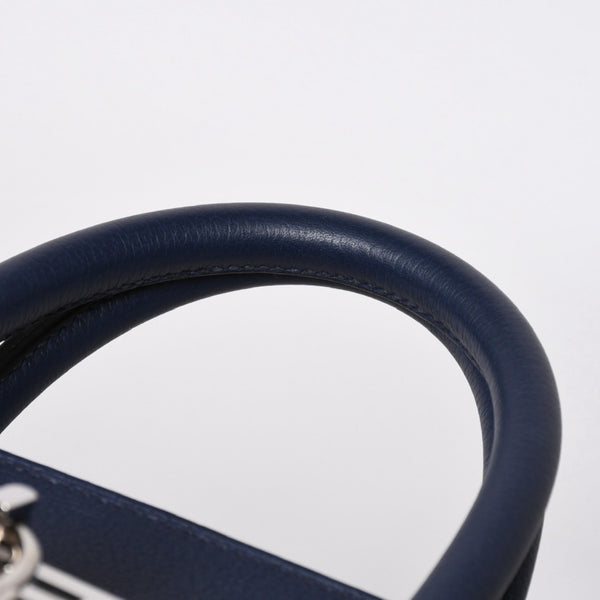 極美品 HERMES エルメス オータクロア 40 ハンドバッグ U刻印 トゴ ブルーニュイ 内縫い 2022年製 シルバー金具 中古 4a008978