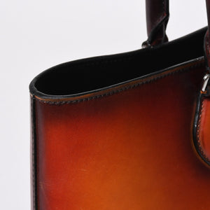 極美品 BERLUTI ベルルッティ トゥジュールトート トートバッグ スクリットレザー ブラウン シルバー金具 中古 4a008374