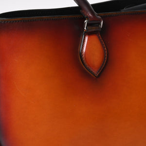 極美品 BERLUTI ベルルッティ トゥジュールトート トートバッグ スクリットレザー ブラウン シルバー金具 中古 4a008374