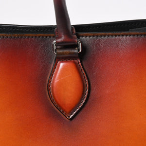極美品 BERLUTI ベルルッティ トゥジュールトート トートバッグ スクリットレザー ブラウン シルバー金具 中古 4a008374