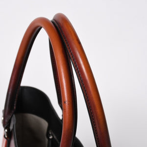 極美品 BERLUTI ベルルッティ トゥジュールトート トートバッグ スクリットレザー ブラウン シルバー金具 中古 4a008374