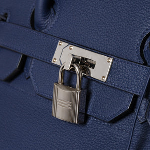 極美品 HERMES エルメス オータクロア 40 ハンドバッグ U刻印 トゴ ブルーニュイ 内縫い 2022年製 シルバー金具 中古 4a008978
