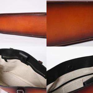 極美品 BERLUTI ベルルッティ トゥジュールトート トートバッグ スクリットレザー ブラウン シルバー金具 中古 4a008374