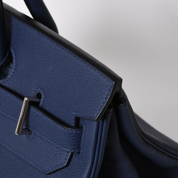 極美品 HERMES エルメス オータクロア 40 ハンドバッグ U刻印 トゴ ブルーニュイ 内縫い 2022年製 シルバー金具 中古 4a008978