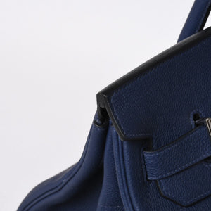 極美品 HERMES エルメス オータクロア 40 ハンドバッグ U刻印 トゴ ブルーニュイ 内縫い 2022年製 シルバー金具 中古 4a008978