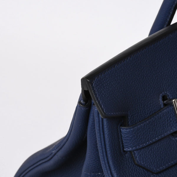 極美品 HERMES エルメス オータクロア 40 ハンドバッグ U刻印 トゴ ブルーニュイ 内縫い 2022年製 シルバー金具 中古 4a008978