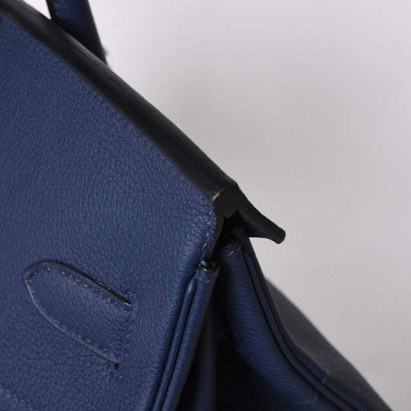 極美品 HERMES エルメス オータクロア 40 ハンドバッグ U刻印 トゴ ブルーニュイ 内縫い 2022年製 シルバー金具 中古 4a008978