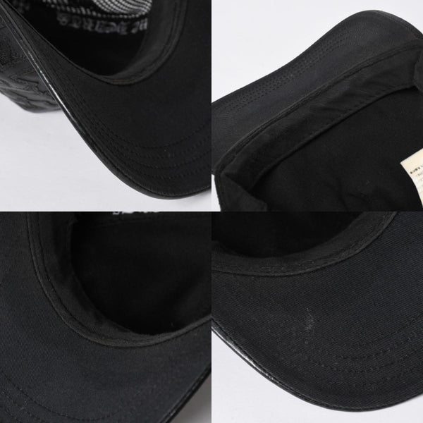 極美品 CHROME HEARTS クロムハーツ フルセメタリークロス トラッカーキャップ レザー シルバー925 ブラック シルバー金具 中古 4a008893