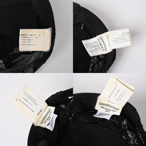 極美品 CHROME HEARTS クロムハーツ フルセメタリークロス トラッカーキャップ レザー シルバー925 ブラック シルバー金具 中古 4a008893