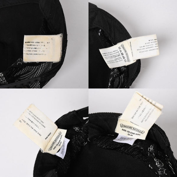 極美品 CHROME HEARTS クロムハーツ フルセメタリークロス トラッカーキャップ レザー シルバー925 ブラック シルバー金具 中古 4a008893