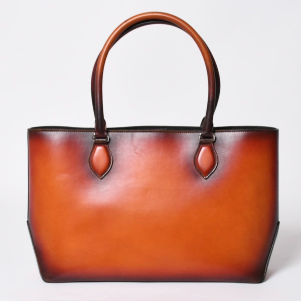 極美品 BERLUTI ベルルッティ トゥジュールトート トートバッグ スクリットレザー ブラウン シルバー金具 中古 4a008374