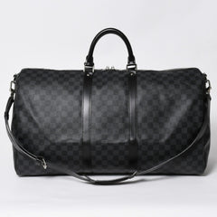 極美品 LOUIS VUITTON ルイヴィトン キーポルバンドリエール55 ボストンバッグ N41413 ダミエグラフィット ブラック 中古 4a008980