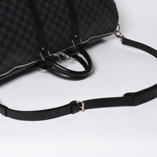 極美品 LOUIS VUITTON ルイヴィトン キーポルバンドリエール55 ボストンバッグ N41413 ダミエグラフィット ブラック 中古 4a008980