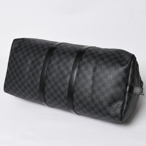 極美品 LOUIS VUITTON ルイヴィトン キーポルバンドリエール55 ボストンバッグ N41413 ダミエグラフィット ブラック 中古 4a008980